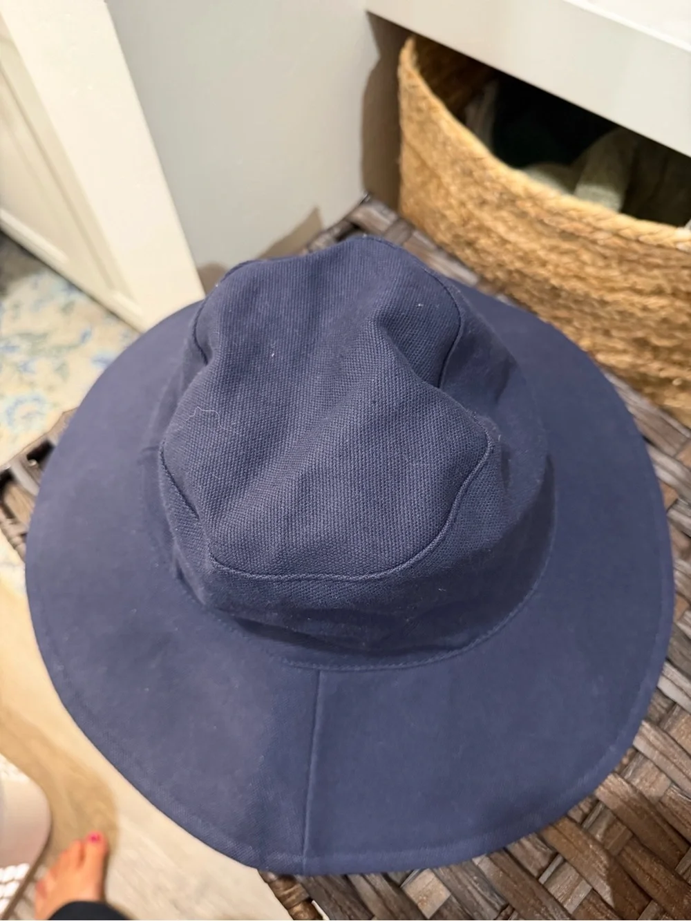 Jenni Kayne Navy Wide-Brim Cotton Sun Hat